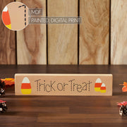 Halloween Trick or Treat Candy CornWall Decor Sign Festive Fall Accent (2 Piece Buy One, Get One Free Bundle)