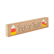 Halloween Trick or Treat Candy CornWall Decor Sign Festive Fall Accent (2 Piece Buy One, Get One Free Bundle)
