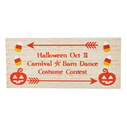 Halloween Carnival Theme Spooky FunhouseWood Wall Decor Sign 7x16x1 Inch Seasonal Party Decoration (2 Piece Buy One, Get One Free Bundle)