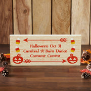 Halloween Carnival Theme Spooky FunhouseWood Wall Decor Sign 7x16x1 Inch Seasonal Party Decoration (2 Piece Buy One, Get One Free Bundle)