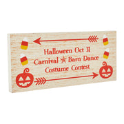 Halloween Carnival Theme Spooky FunhouseWood Wall Decor Sign 7x16x1 Inch Seasonal Party Decoration (2 Piece Buy One, Get One Free Bundle)