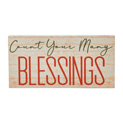 Count Your Blessings Inspirational Cream Wood Sign 5x10 Inch Farmhouse Wall Decor Plaque (2 Piece Buy One, Get One Free Bundle)