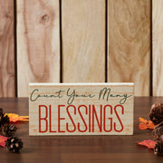Count Your Blessings Inspirational Cream Wood Sign 5x10 Inch Farmhouse Wall Decor Plaque (2 Piece Buy One, Get One Free Bundle)