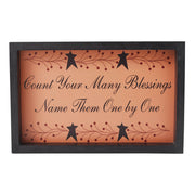 Count Your Many Blessings Inspirational Rustic FarmhouseWood Wall Sign Plaque with Vine & Stars Decorative Home Art 9x14x1.5 Inches (2 Piece Buy One, Get One Free Bundle)
