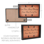Count Your Many Blessings Inspirational Rustic FarmhouseWood Wall Sign Plaque with Vine & Stars Decorative Home Art 9x14x1.5 Inches (2 Piece Buy One, Get One Free Bundle)