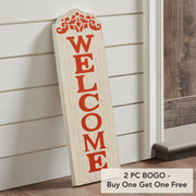 Welcome Harvest Fall Wall Sign 18x6 Inch RusticHome Decor Plaque Autumn Entryway Wall Art (2 Piece Buy One, Get One Free Bundle)