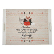 Farmhouse Wooden Noodle Board Stove Top Cover Psalm 107:37 Harvest Kitchen Decor 21.5x29.5 Inches (2 Piece Buy One, Get One Free Bundle)