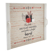 Farmhouse Wooden Noodle Board Stove Top Cover Psalm 107:37 Harvest Kitchen Decor 21.5x29.5 Inches (2 Piece Buy One, Get One Free Bundle)