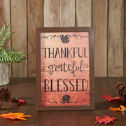 Natural Shiplap Farmhouse Wall Sign Thankful Grateful Blessed Inspirational Home Decor 13x9 Inch (2 Piece Buy One, Get One Free Bundle)