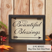 Farmhouse Bountiful Blessings Arrows Wall Decor Sign InspirationalPlaque (2 Piece Buy One, Get One Free Bundle)