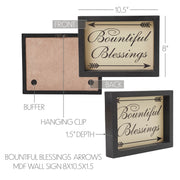 Farmhouse Bountiful Blessings Arrows Wall Decor Sign InspirationalPlaque (2 Piece Buy One, Get One Free Bundle)