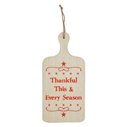 Thankful This & Every Season Farmhouse Rustic WoodCutting Board Wall Decor Sign 18.5 Inch (2 Piece Buy One, Get One Free Bundle)