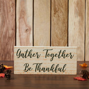 Gather Together Be Thankful Thanksgiving Fall FarmhouseWall Sign Green Cream 7x16 (2 Piece Buy One, Get One Free Bundle)