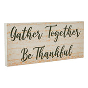 Gather Together Be Thankful Thanksgiving Fall FarmhouseWall Sign Green Cream 7x16 (2 Piece Buy One, Get One Free Bundle)