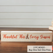 Thankful GratitudeWall Sign Cream Finish Home Decor Plaque Inspirational 3x15 Inch (2 Piece Buy One, Get One Free Bundle)