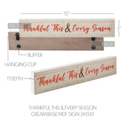 Thankful GratitudeWall Sign Cream Finish Home Decor Plaque Inspirational 3x15 Inch (2 Piece Buy One, Get One Free Bundle)