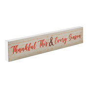 Thankful GratitudeWall Sign Cream Finish Home Decor Plaque Inspirational 3x15 Inch (2 Piece Buy One, Get One Free Bundle)