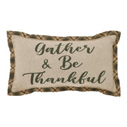 Harvest Blessings Gather & Be Thankful Fall Farmhouse Decorative Accent Pillow, Autumn Thanksgiving Home Decor, 7x13 (2 Piece Buy One, Get One Free Bundle)