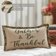 Harvest Blessings Gather & Be Thankful Fall Farmhouse Decorative Accent Pillow, Autumn Thanksgiving Home Decor, 7x13 (2 Piece Buy One, Get One Free Bundle)