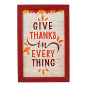 Rustic Farmhouse Give Thanks Wall Sign Autumn Leaves Fall Thanksgiving Home Decor Plaque 12x8 Inch (2 Piece Buy One, Get One Free Bundle)