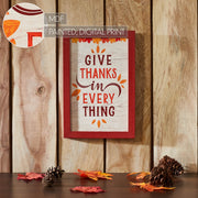 Rustic Farmhouse Give Thanks Wall Sign Autumn Leaves Fall Thanksgiving Home Decor Plaque 12x8 Inch (2 Piece Buy One, Get One Free Bundle)