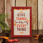 Rustic Farmhouse Give Thanks Wall Sign Autumn Leaves Fall Thanksgiving Home Decor Plaque 12x8 Inch (2 Piece Buy One, Get One Free Bundle)