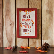 Rustic Farmhouse Give Thanks Wall Sign Autumn Leaves Fall Thanksgiving Home Decor Plaque 12x8 Inch (2 Piece Buy One, Get One Free Bundle)