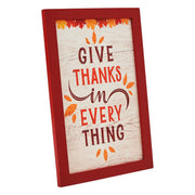 Rustic Farmhouse Give Thanks Wall Sign Autumn Leaves Fall Thanksgiving Home Decor Plaque 12x8 Inch (2 Piece Buy One, Get One Free Bundle)