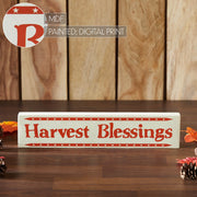 Fall Harvest Blessings Mini StarsWood Sign 3x14x1 Autumn Farmhouse Seasonal Shelf Plaque Decor (2 Piece Buy One, Get One Free Bundle)