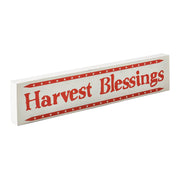 Fall Harvest Blessings Mini StarsWood Sign 3x14x1 Autumn Farmhouse Seasonal Shelf Plaque Decor (2 Piece Buy One, Get One Free Bundle)