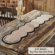 12x60 Harvest Blessings Stenciled Table Runner Gather & Be Thankful Autumn Fall Thanksgiving Dining & Home Decor (2 Piece Buy One, Get One Free Bundle)