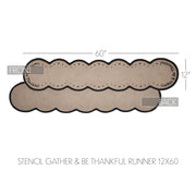 12x60 Harvest Blessings Stenciled Table Runner Gather & Be Thankful Autumn Fall Thanksgiving Dining & Home Decor (2 Piece Buy One, Get One Free Bundle)