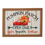 Farmhouse Shiplap Red Truck Pumpkin Patch Wall Sign 10x14 Autumn Harvest Home Decor (2 Piece Buy One, Get One Free Bundle)