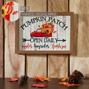Farmhouse Shiplap Red Truck Pumpkin Patch Wall Sign 10x14 Autumn Harvest Home Decor (2 Piece Buy One, Get One Free Bundle)