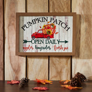 Farmhouse Shiplap Red Truck Pumpkin Patch Wall Sign 10x14 Autumn Harvest Home Decor (2 Piece Buy One, Get One Free Bundle)