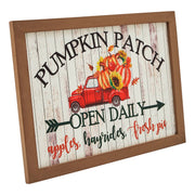 Farmhouse Shiplap Red Truck Pumpkin Patch Wall Sign 10x14 Autumn Harvest Home Decor (2 Piece Buy One, Get One Free Bundle)