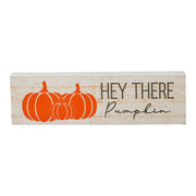 Hey There Pumpkin CreamFall Wall Sign 3x10 Farmhouse Autumn Harvest Decor (2 Piece Buy One, Get One Free Bundle)