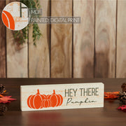 Hey There Pumpkin CreamFall Wall Sign 3x10 Farmhouse Autumn Harvest Decor (2 Piece Buy One, Get One Free Bundle)