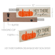 Hey There Pumpkin CreamFall Wall Sign 3x10 Farmhouse Autumn Harvest Decor (2 Piece Buy One, Get One Free Bundle)