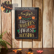 Farmhouse Harvest Autumn Blessings Wall Sign 16x12, Black Border Decorative Wood Plaque, Rustic Fall Home Decor Accent (2 Piece Buy One, Get One Free Bundle)