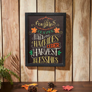 Farmhouse Harvest Autumn Blessings Wall Sign 16x12, Black Border Decorative Wood Plaque, Rustic Fall Home Decor Accent (2 Piece Buy One, Get One Free Bundle)
