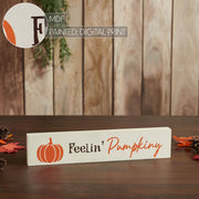 Pumpkin Harvest CreamDecor Sign Farmhouse Autumn Wall Plaque 2.75x13 (2 Piece Buy One, Get One Free Bundle)