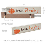 Pumpkin Harvest CreamDecor Sign Farmhouse Autumn Wall Plaque 2.75x13 (2 Piece Buy One, Get One Free Bundle)