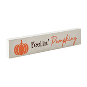 Pumpkin Harvest CreamDecor Sign Farmhouse Autumn Wall Plaque 2.75x13 (2 Piece Buy One, Get One Free Bundle)