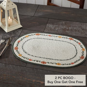 Fall Harvest Pumpkin Oval Placemat 13x19 Farmhouse Stencil Table Mat (2 Piece Buy One, Get One Free Bundle)