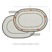 Fall Harvest Pumpkin Oval Placemat 13x19 Farmhouse Stencil Table Mat (2 Piece Buy One, Get One Free Bundle)