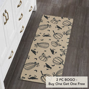 Raven Harvest Black Polypropylene Indoor Outdoor Runner Rug 17x48 Farmhouse Rustic Durable Easy Clean Entryway Patio Kitchen Hallway (2 Piece Buy One, Get One Free Bundle)