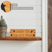 Under The Harvest Moon Primitive Star Farmhouse Wall Sign, Rustic MustardPlaque Decor, 4x12 Inch (2 Piece Buy One, Get One Free Bundle)
