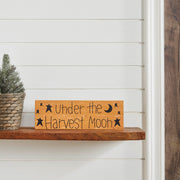 Under The Harvest Moon Primitive Star Farmhouse Wall Sign, Rustic MustardPlaque Decor, 4x12 Inch (2 Piece Buy One, Get One Free Bundle)