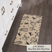 Raven Harvest Black Polypropylene Indoor Outdoor Runner Rug 17x36 Farmhouse Rustic Durable Easy Clean Entryway Patio Kitchen Hallway (2 Piece Buy One, Get One Free Bundle)